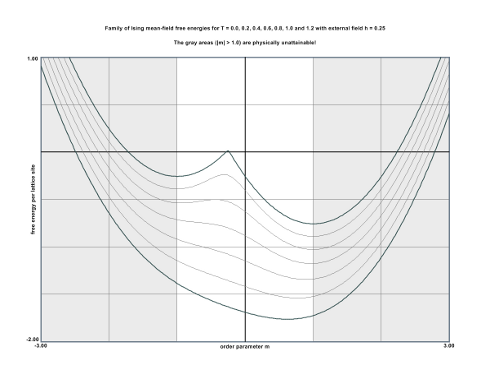 free energy of the mean-field Ising model, low resolution